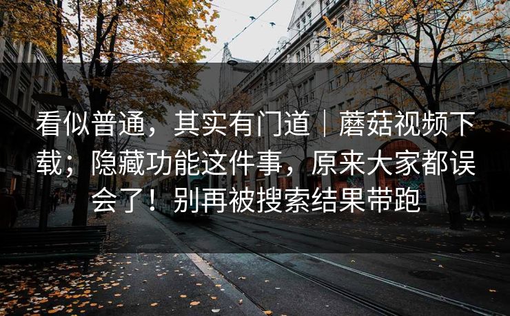 看似普通，其实有门道｜蘑菇视频下载；隐藏功能这件事，原来大家都误会了！别再被搜索结果带跑  第1张